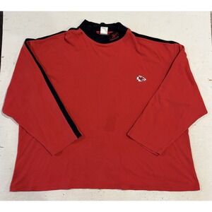 Vintage Reebok Kansas City Chiefs Turtleneck Shirt NFL 90s Football 3XL Red